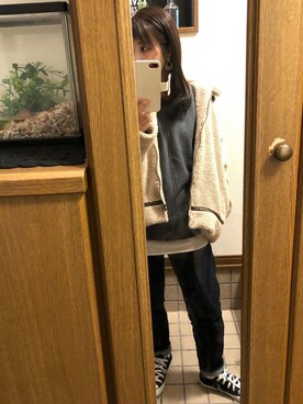 「公園コーデ」｜「アイテム（その他アウター）」を使った、ゆきさん（レディース・155cm）の冬コーディネート