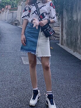「URBAN RESEARCH（アーバンリサーチ）のアイテム（デニムスカート）」を使った、zzyogurtさん（レディース・160cm）の秋コーディネート