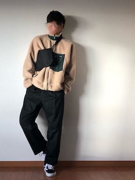 「レトロX」｜「アイテム（スラックス）」を使った、うらさん（メンズ・171cm）の冬コーディネート
