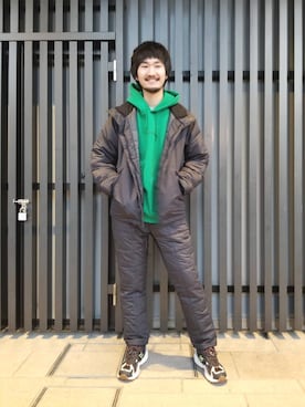 「green label relaxing（グリーンレーベルリラクシング）のアイテム（ブルゾン）」を使った、BONさん（メンズ・180cm）の冬コーディネート