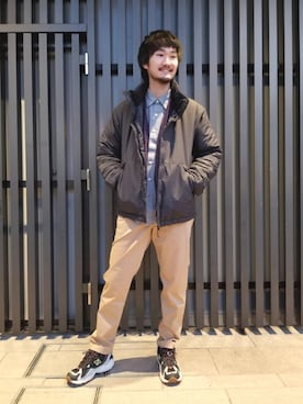 「green label relaxing（グリーンレーベルリラクシング）のアイテム（ブルゾン）」を使った、BONさん（メンズ・180cm）の冬コーディネート