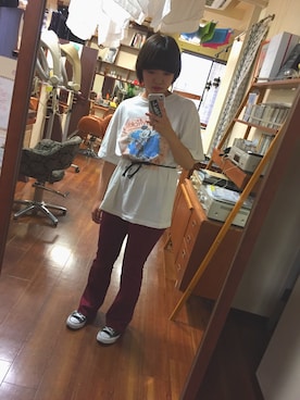 「CIMARRON（シマロン）のアイテム（パンツ）」を使った、nacoさん（レディース・157cm）の夏コーディネート