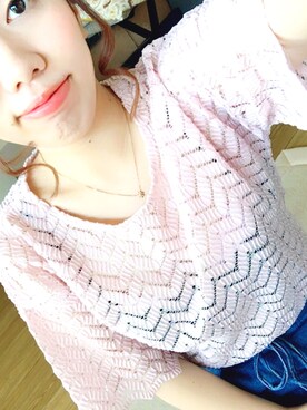 「ＡＮＤＪ（アンドジェイ）のアイテム（トップス、ピンク系）」を使った、haachanさん（レディース・149cm）の春コーディネート