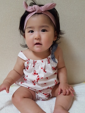 「9ヶ月」｜「アイテム（ワンピース/ドレス）」を使った、kaoridolさん（キッズ・80cm）の春コーディネート