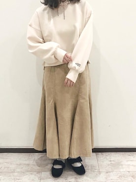 「アイテム（バレエシューズ）」を使った、mikuさん（レディース・154cm・20代）の秋コーディネート