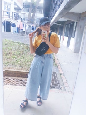 「POLO（ポロ）のアイテム（キャップ、ブラック系）」を使った、Chiuko さん（レディース・161cm）の秋コーディネート