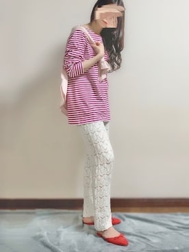 「マリン」｜「アイテム（バレエシューズ）」を使った、*emuさん（レディース・162cm）の春コーディネート