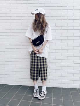 「モードストリート」｜「アイテム（スリッポン）」を使った、karinさん（レディース・157cm）の春コーディネート