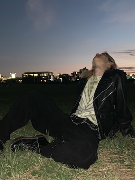 「M.Y.O.B（エム.ワイ.オー.ビー）のアイテム（パンツ）」を使った、海我さん（メンズ・175cm）の秋コーディネート