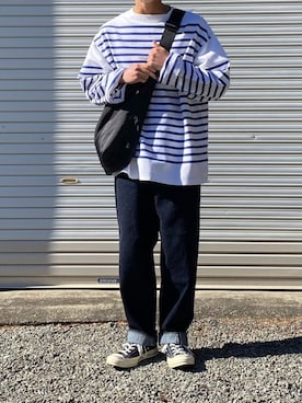 「LENO（リノ）のアイテム（パンツ）」を使った、ゆーやさん（メンズ・165cm）の春コーディネート
