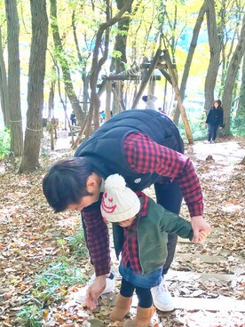 「しまむら（シマムラ）のアイテム（ライダースジャケット）」を使った、Mai Hasegawaさん（キッズ・90cm）の春コーディネート