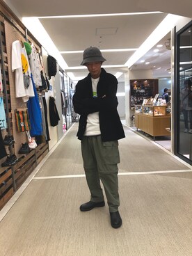「MANASTASH（マナスタッシュ）のアイテム（カーゴパンツ）」を使った、Tsukaさん（メンズ・170cm）の秋コーディネート