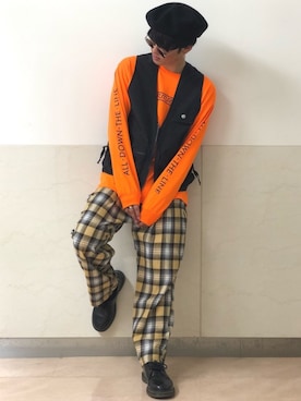 「カラーサングラス」｜「アイテム（その他）」を使った、せっきーさん（メンズ・174cm）の夏コーディネート