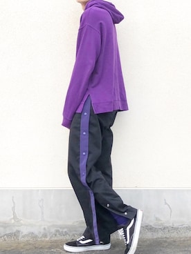 「MYne（マイン）のアイテム（その他パンツ）」を使った、せっきーさん（メンズ・174cm）の秋コーディネート