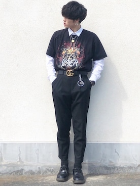 「バンT」｜「アイテム（その他）」を使った、せっきーさん（メンズ・174cm）の春コーディネート
