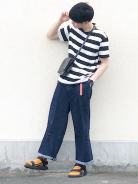 「STUDIOUS（ステュディオス）のアイテム（レッグウェア）」を使った、せっきーさん（メンズ・174cm）の夏コーディネート