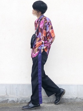 「MYne（マイン）のアイテム（その他パンツ）」を使った、せっきーさん（メンズ・174cm）の秋コーディネート