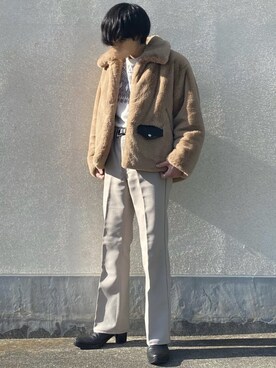 「CULLNI（クルニ）のアイテム（ブルゾン）」を使った、せっきーさん（メンズ・174cm）の冬コーディネート