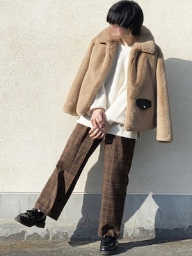 「CULLNI（クルニ）のアイテム（ブルゾン）」を使った、せっきーさん（メンズ・174cm）の冬コーディネート