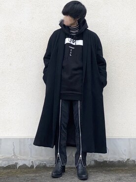 「SHAREEF（シャリーフ）のアイテム（パーカー）」を使った、せっきーさん（メンズ・174cm）の冬コーディネート