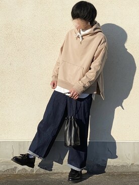 「INTER FACTORY（インターファクトリー）のWEARISTA Suzu × INTER FACTORY　ヨーク付きステッチパーカー（パーカー）」を使った、せっきーさん（メンズ・174cm）の冬コーディネート