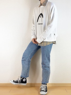 「HEAD（ヘッド）のアイテム」を使った、せっきーさん（メンズ・174cm）の春コーディネート