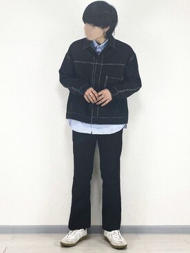 「ステッチ」｜「アイテム（ブルゾン）」を使った、せっきーさん（メンズ・174cm）の春コーディネート