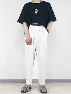「薔薇」｜「アイテム（その他）」を使った、せっきーさん（メンズ・174cm）の春コーディネート