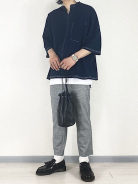 「RAGEBLUE（レイジブルー）のシリコンテンジクロングタンク/873711（タンクトップ）」を使った、せっきーさん（メンズ・174cm）の夏コーディネート