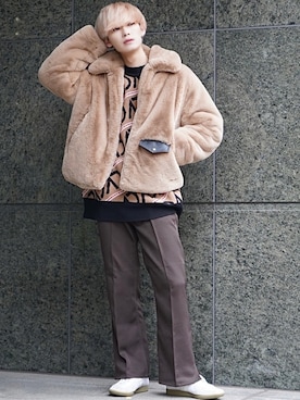 「CULLNI（クルニ）のアイテム（ブルゾン）」を使った、せっきーさん（メンズ・174cm）の冬コーディネート