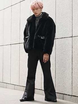 「F（エッフェ）のアイテム」を使った、せっきーさん（メンズ・174cm）の冬コーディネート