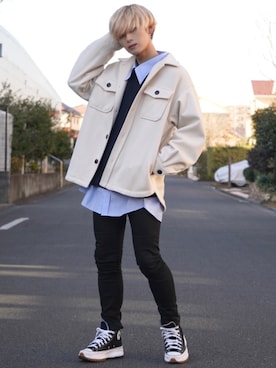 「Wizzard（ウィザード）のアイテム（パンツ）」を使った、せっきーさん（メンズ・174cm）の冬コーディネート