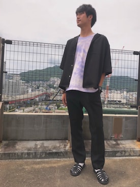 「tk.TAKEO KIKUCHI（ティーケータケオキクチ）のアイテム（パンツ）」を使った、tk.TAKEO KIKUCHI 長崎アミュプラザ店さん（メンズ・178cm）の夏コーディネート