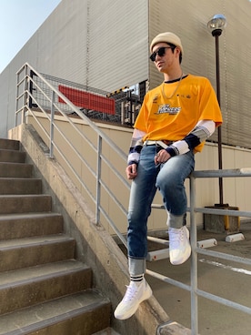 「tk.TAKEO KIKUCHI（ティーケータケオキクチ）のアイテム（パンツ）」を使った、tk.TAKEO KIKUCHI 長崎アミュプラザ店さん（メンズ・178cm）の春コーディネート