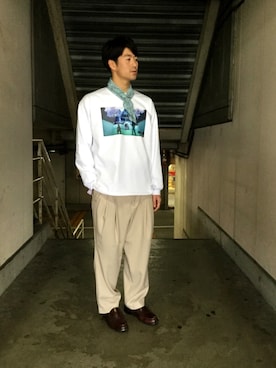 「tk.TAKEO KIKUCHI（ティーケータケオキクチ）のアイテム（パンツ）」を使った、tk.TAKEO KIKUCHI 長崎アミュプラザ店さん（メンズ・178cm）の冬コーディネート