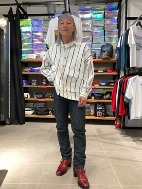 「WHITELAND（ホワイトランド）のWHITELAND/ホワイトランド/リネンシャツ（シャツ/ブラウス）」を使った、natsushiさん（メンズ・175cm）の春コーディネート