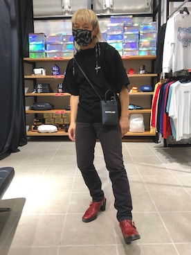 「WHITELAND（ホワイトランド）のアイテム（バッグ）」を使った、natsushiさん（メンズ・175cm）の夏コーディネート