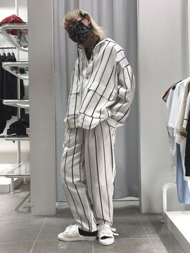 「WHITELAND（ホワイトランド）のWHITELAND/ホワイトランド/リネンシャツ（シャツ/ブラウス）」を使った、natsushiさん（メンズ・175cm）の夏コーディネート