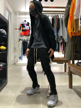 「原宿」｜「アイテム（カーゴパンツ）」を使った、natsushiさん（メンズ・175cm）の夏コーディネート