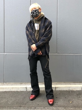 「原宿」｜「アイテム（パーカー）」を使った、natsushiさん（メンズ・175cm）の秋コーディネート