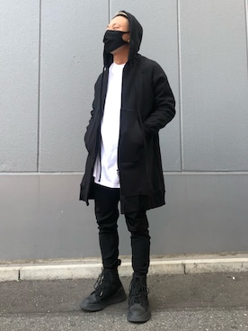 「原宿」｜「アイテム（パーカー）」を使った、natsushiさん（メンズ・175cm）の冬コーディネート