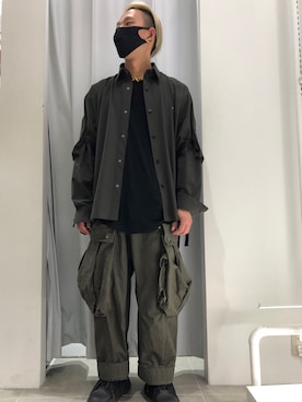 「DANKE SCHON（ダンケシェーン）のDankeSchon/ダンケシェーン/撥水ストレッチナイロンカーゴシャツ（シャツ/ブラウス）」を使った、natsushiさん（メンズ・175cm）の春コーディネート