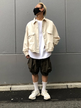 「原宿」｜「アイテム（デニムジャケット）」を使った、natsushiさん（メンズ・175cm）の春コーディネート