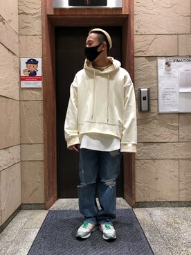 「原宿」｜「アイテム（パーカー）」を使った、natsushiさん（メンズ・175cm）の春コーディネート