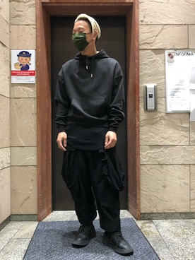 「原宿」｜「アイテム（パーカー）」を使った、natsushiさん（メンズ・175cm）の春コーディネート