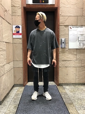 「原宿」｜「アイテム（カーゴパンツ）」を使った、natsushiさん（メンズ・175cm）の夏コーディネート