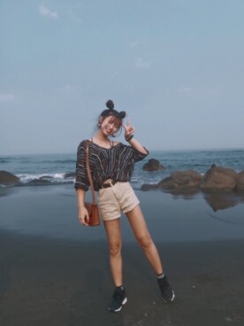 「ulzzangのアイテム（腕時計、グリーン系）」を使った、恩熙_enxixixiさん（レディース・158cm）の春コーディネート