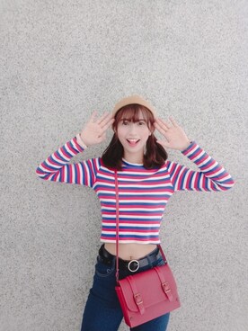 「kicks」｜「アイテム（帽子）」を使った、恩熙_enxixixiさん（レディース・158cm）の春コーディネート