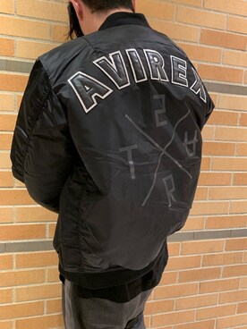 「surt（サート）のアイテム（MA-1）」を使った、せおさん（メンズ・178cm）の冬コーディネート