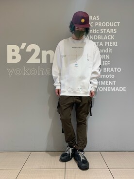 「A4A（エーフォーエー）のアイテム（スウェット）」を使った、せおさん（メンズ・178cm）の冬コーディネート